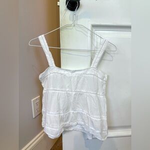 White Straight Neck Sleeveless Women's Size XS Top